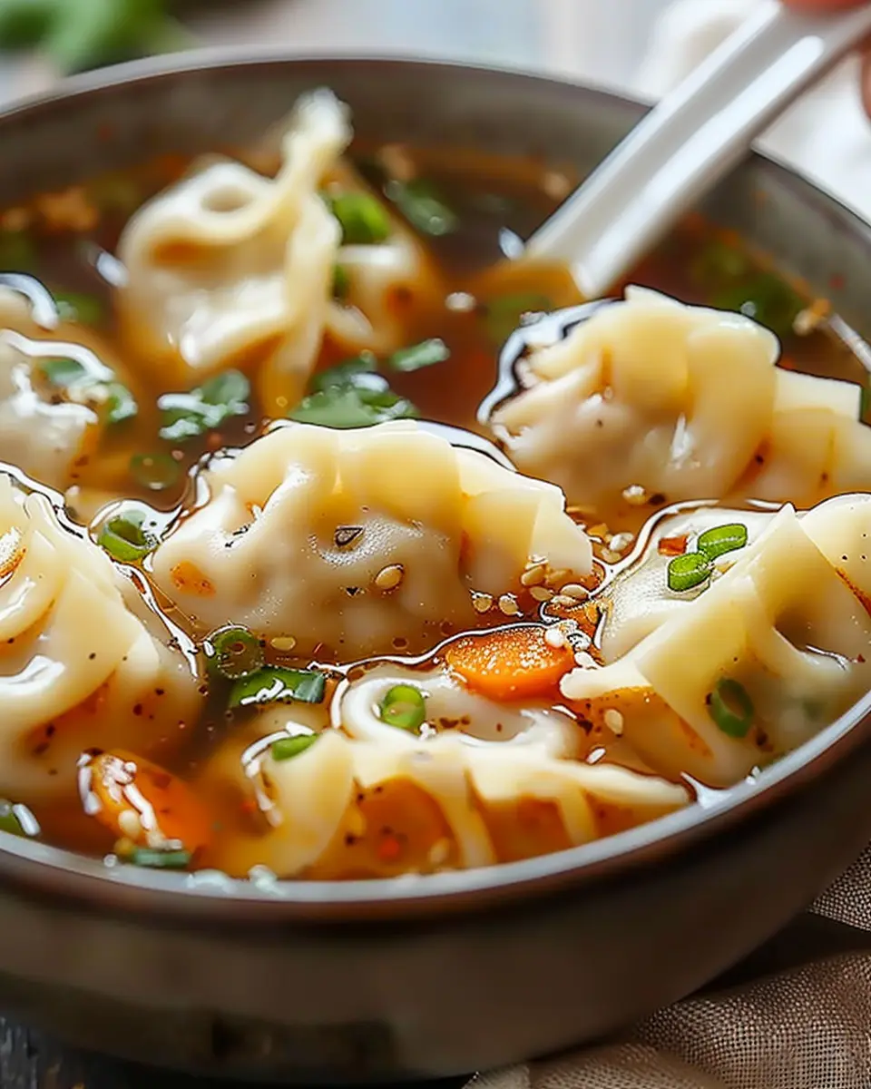 Potsticker Soup: Easy Comfort Food with Turkey Bacon and Beef