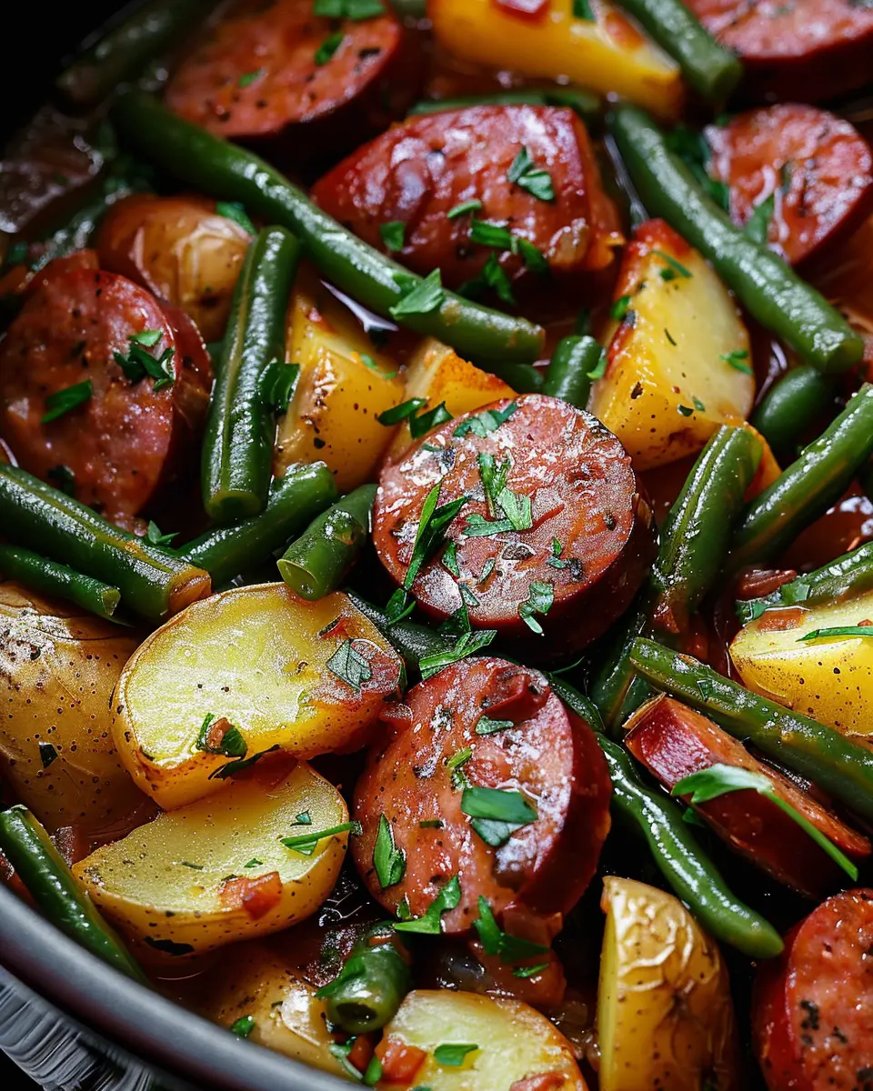 Crockpot Kielbasa Potatoes Green Beans for Effortless Family Dinners