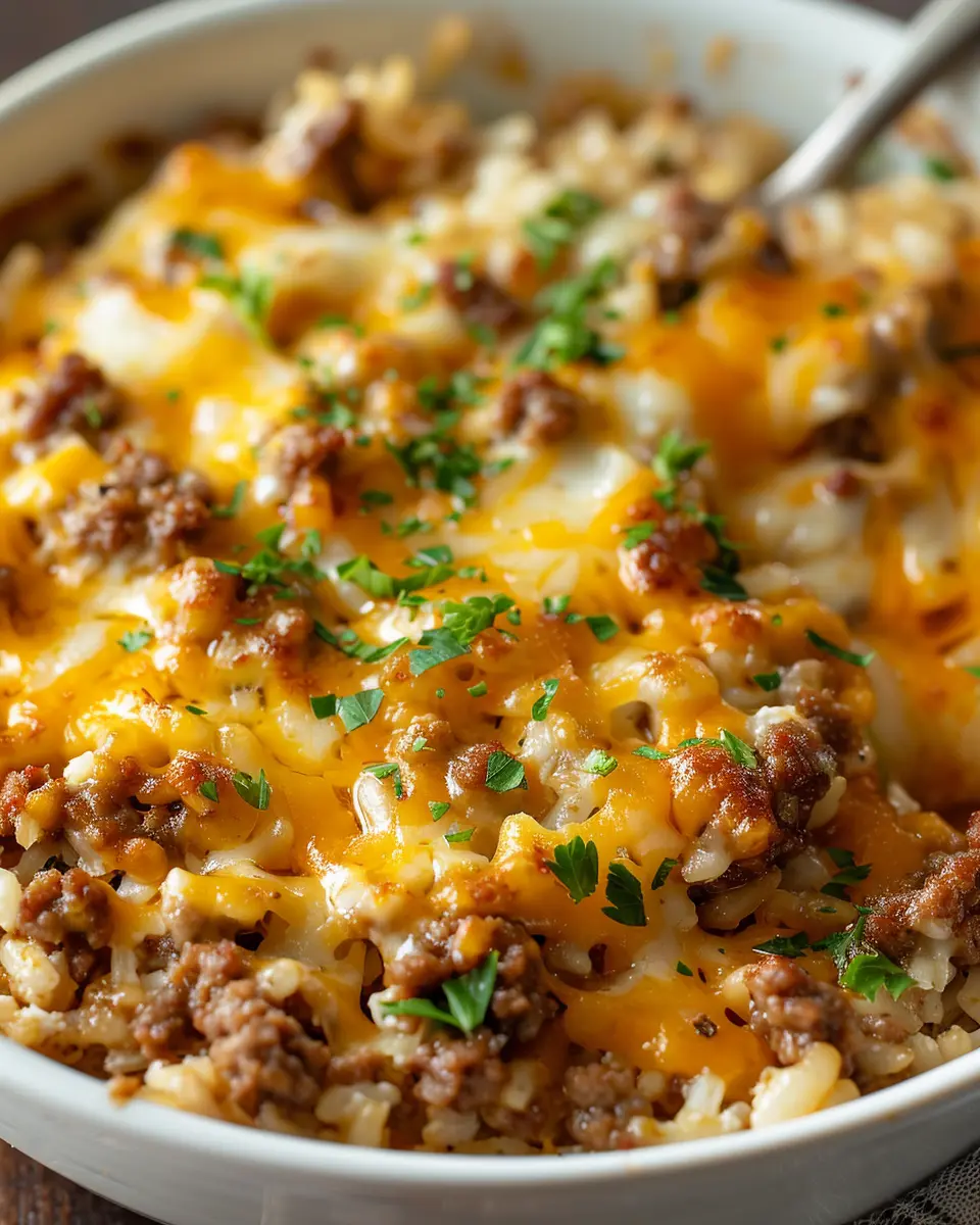 Cheesy Ground Beef and Rice Casserole for Cozy Family Meals