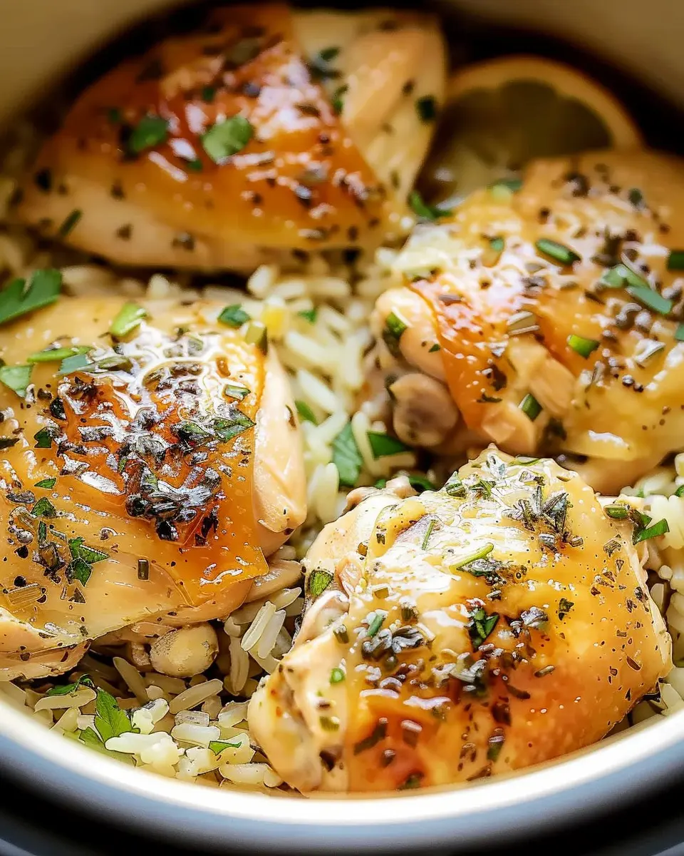 Slow Cooker Lemon Herb Chicken and Rice: Easy Comfort Food Delight
