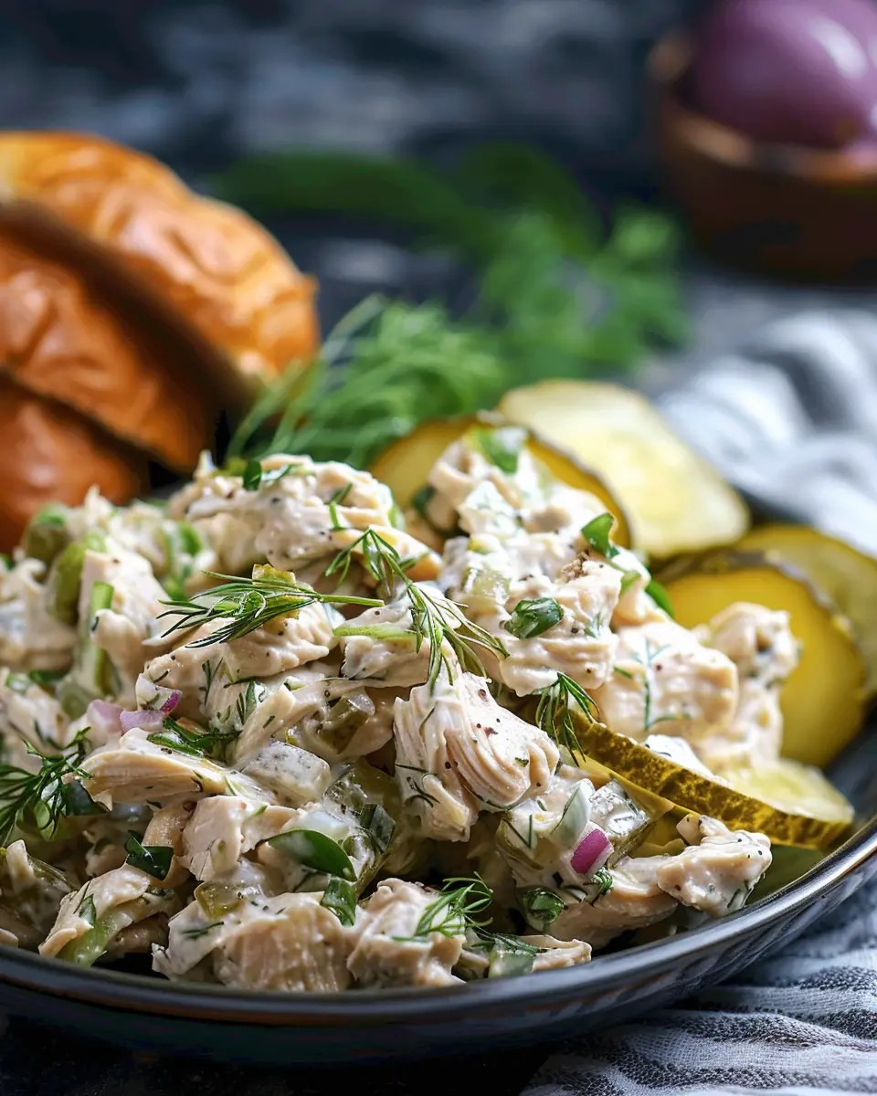 Crunchy Dill Pickle Chicken Salad with Turkey Bacon Bliss