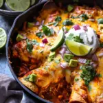 Easy Skillet Chicken Tinga Enchiladas