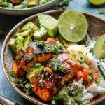 Spicy Chipotle Honey Salmon Bowls.