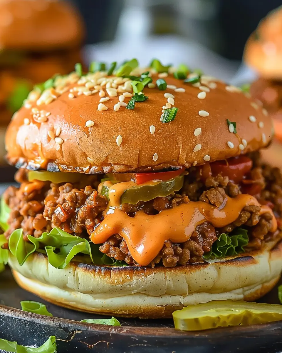 Easy Big Mac Sloppy Joes with Special Sauce and Turkey Bacon