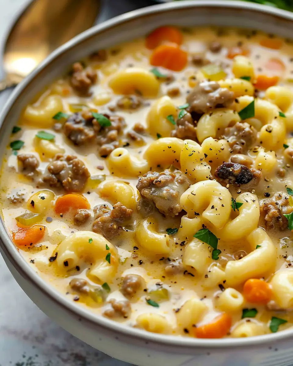 Macaroni Cheeseburger Soup: Indulgent Comfort Food Twist