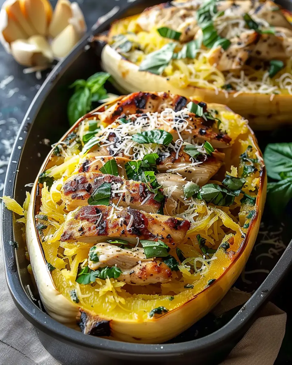Garlic Chicken Spaghetti Squash: Easy, Healthy, and Satisfying Dinner