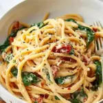 Spaghetti & Spinach with Sun-Dried Tomato Cream Sauce