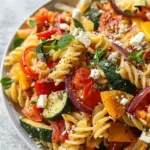 Roasted Veggie Pasta with Feta