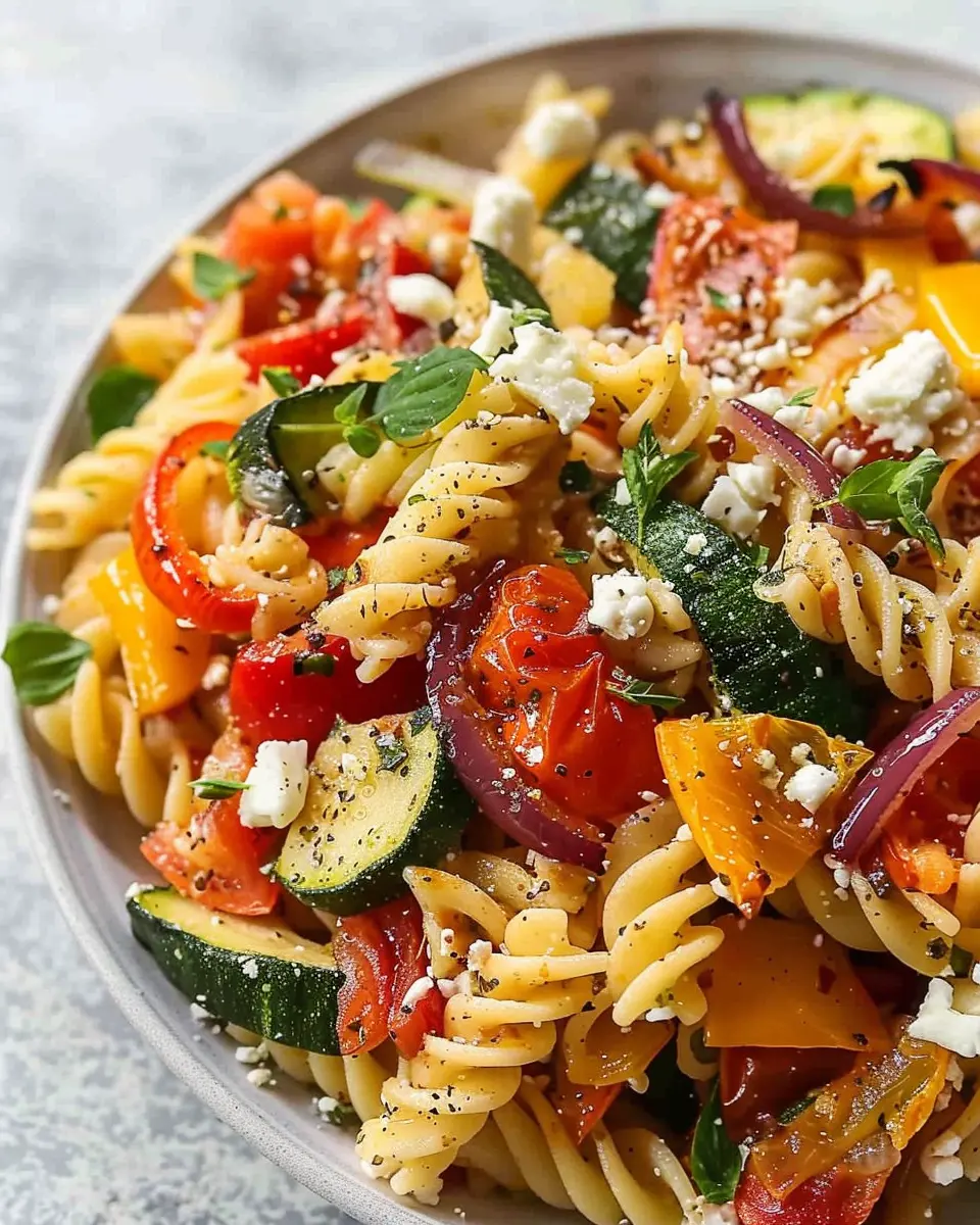 Roasted Veggie Pasta with Feta: A Simple &amp; Flavorful Recipe