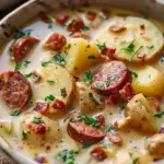 Creamy Cajun Potato Soup with Andouille Sausage