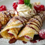 Raspberry Vanilla Cream Crepes