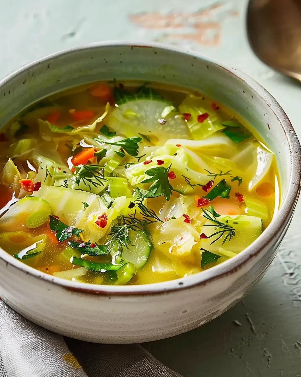 Comforting Cabbage Soup with Ginger and Turkey Bacon Delight