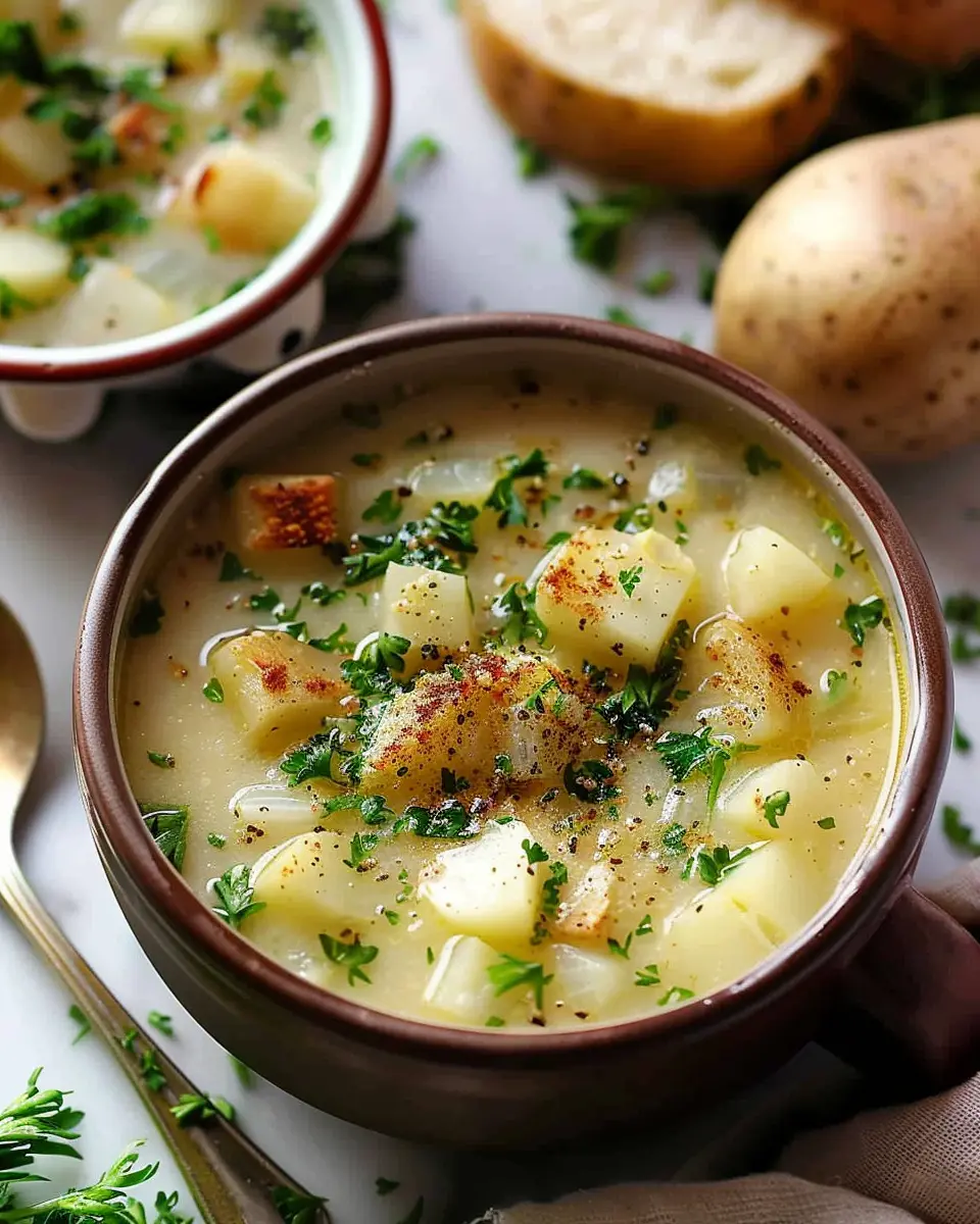 Best Hangover Cure Soup: Comforting Garlic Potato Soup with Turkey Bacon