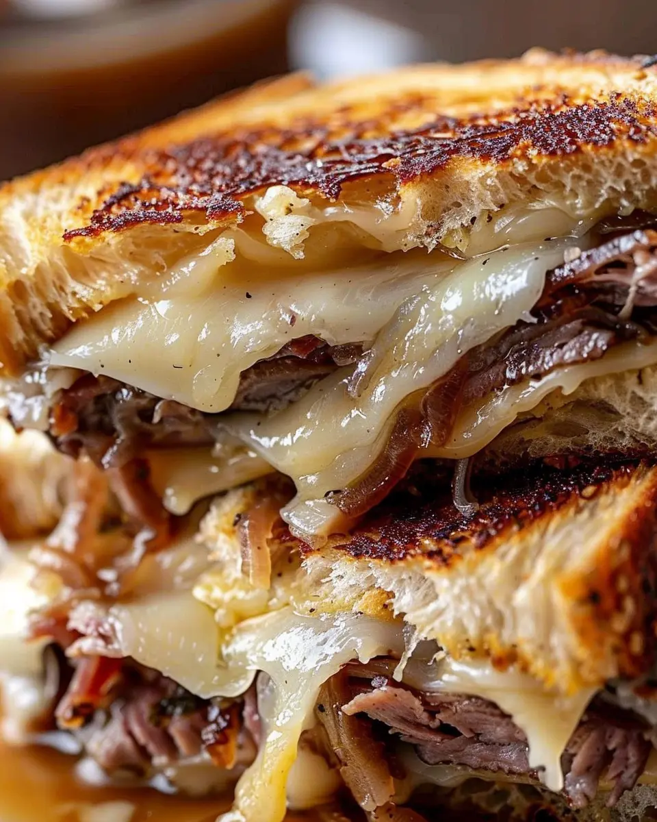 French Dip Grilled Cheese: The Indulgent Turkey Bacon Twist