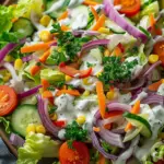 Zesty Divorce Salad with Crunchy Vegetables and Creamy Dressing