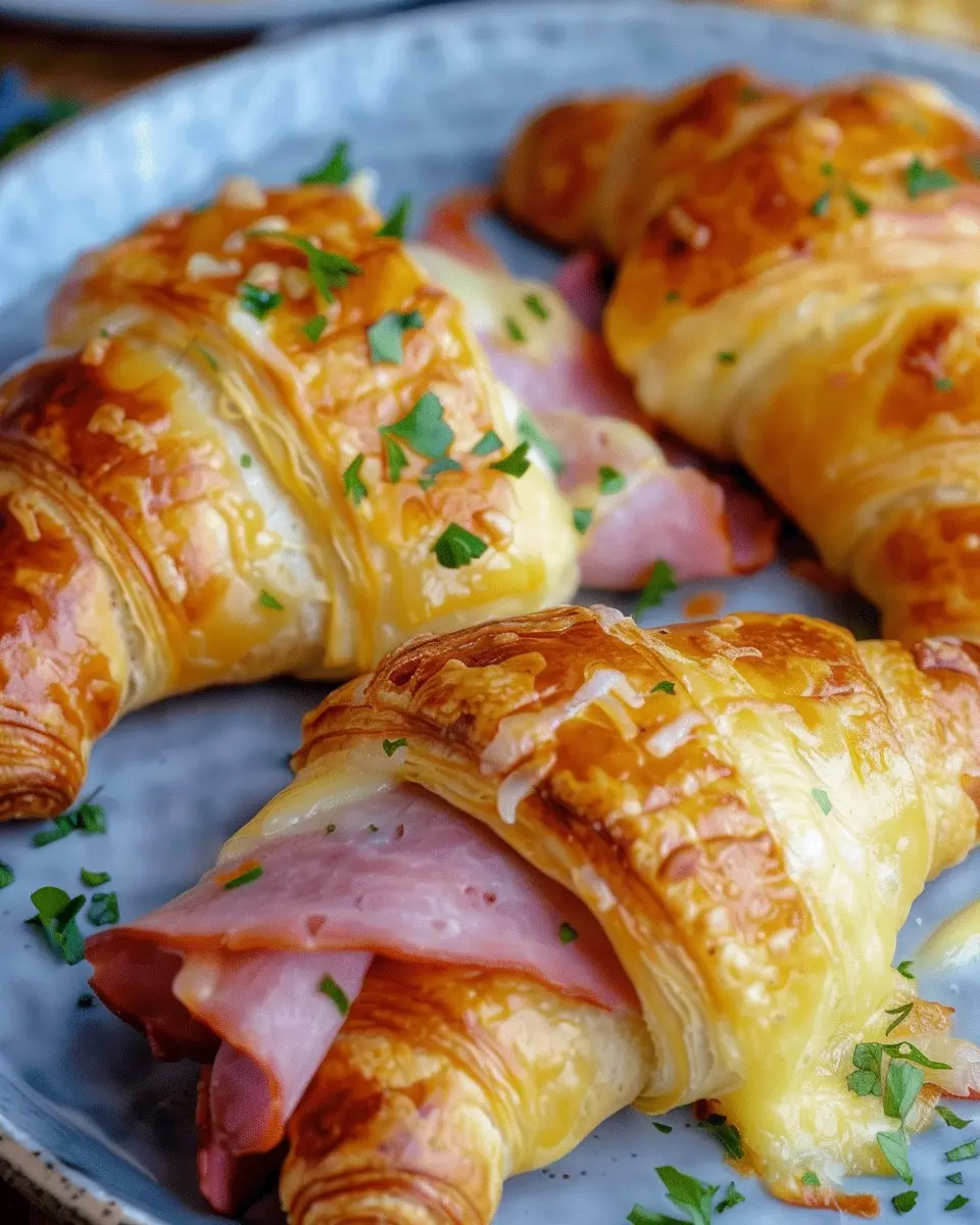 Baked Ham and Cheese Croissants: Easy Chicken Ham Delight