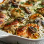 Keto Garlic Mushroom Chicken Casserole