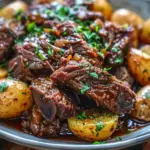 Slow Cooker Garlic Butter Beef with Potatoes