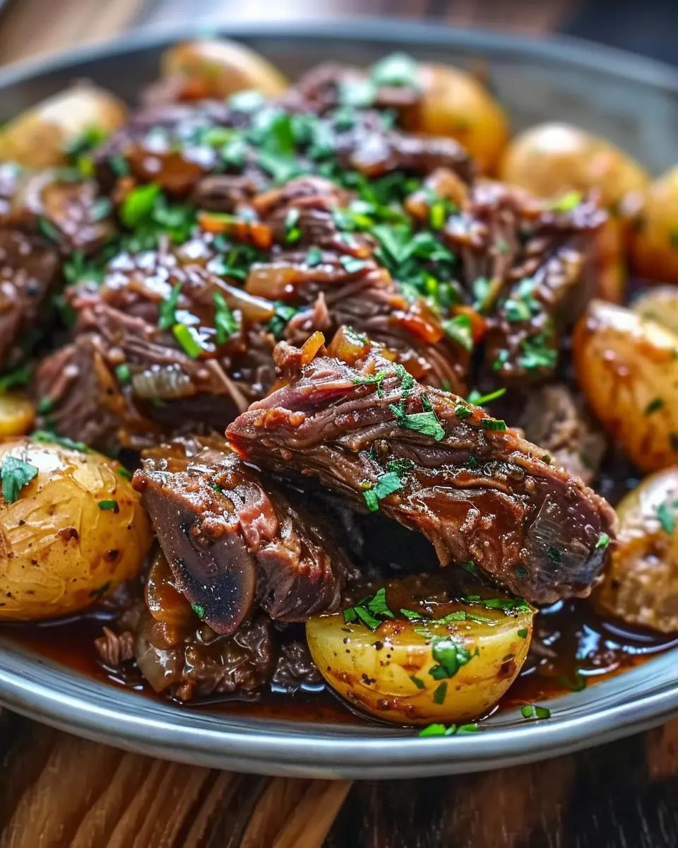 Slow Cooker Garlic Butter Beef: Easy Comfort with Potatoes