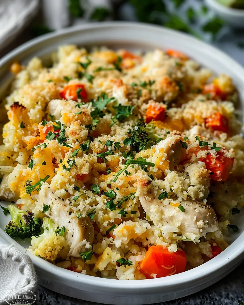 Healthy Chicken Cauliflower Rice Casserole: Easy Comfort Food Delight