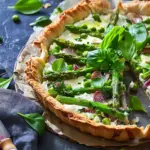 Asparagus and Fava Bean Tart with Herbed Ricotta