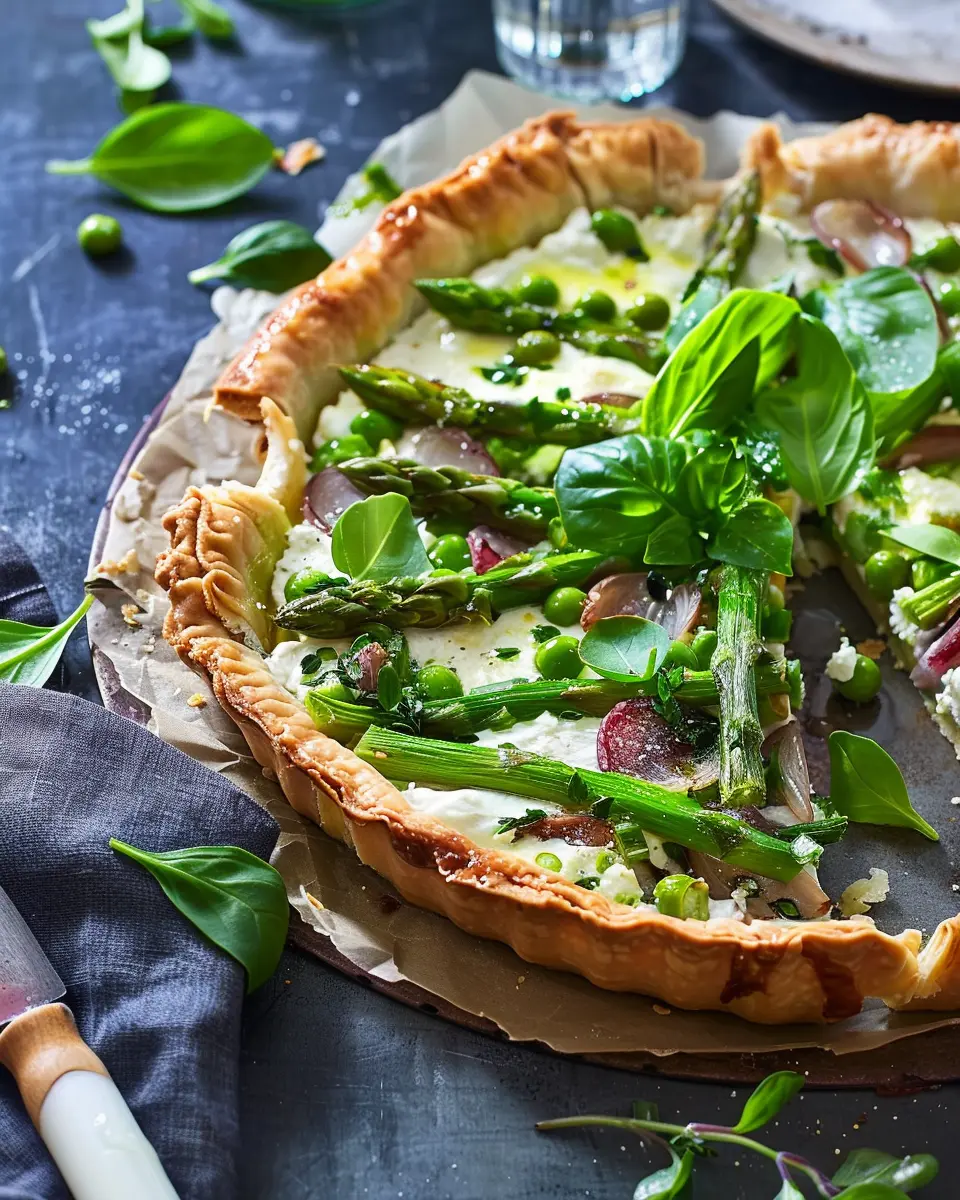 Asparagus and Fava Bean Tart: Easy Herbed Ricotta Delight
